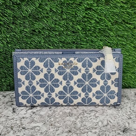 Kate Spade Spade Flower Jacquard Zip Slim Wallet - Picture 5 of 9